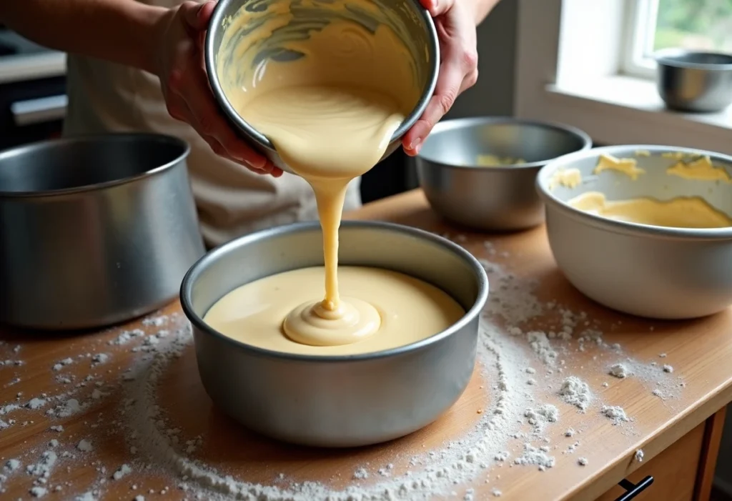 Measure and Pour the Cake Batter
