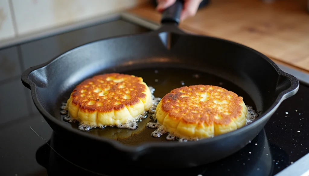 Cook the corn cakes