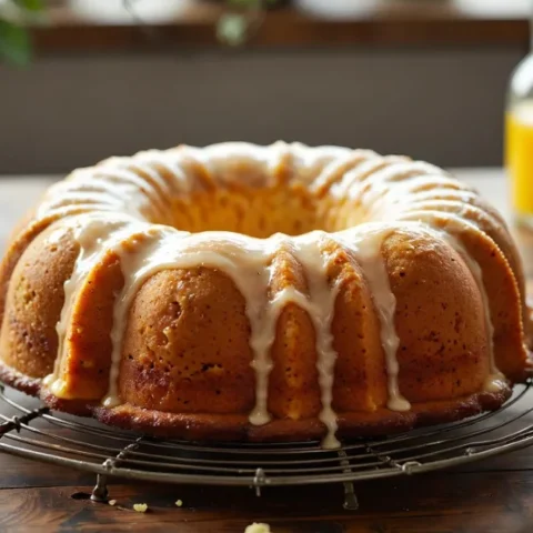 moist 7 Up pound cake with lemon glaze