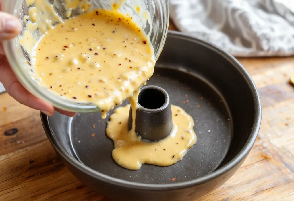 Pour Batter into Prepared Pan and Bake