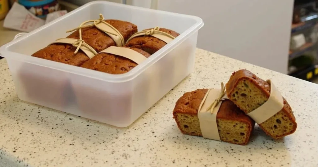 How to store leftover sticky date loaf in an airtight container for freshness