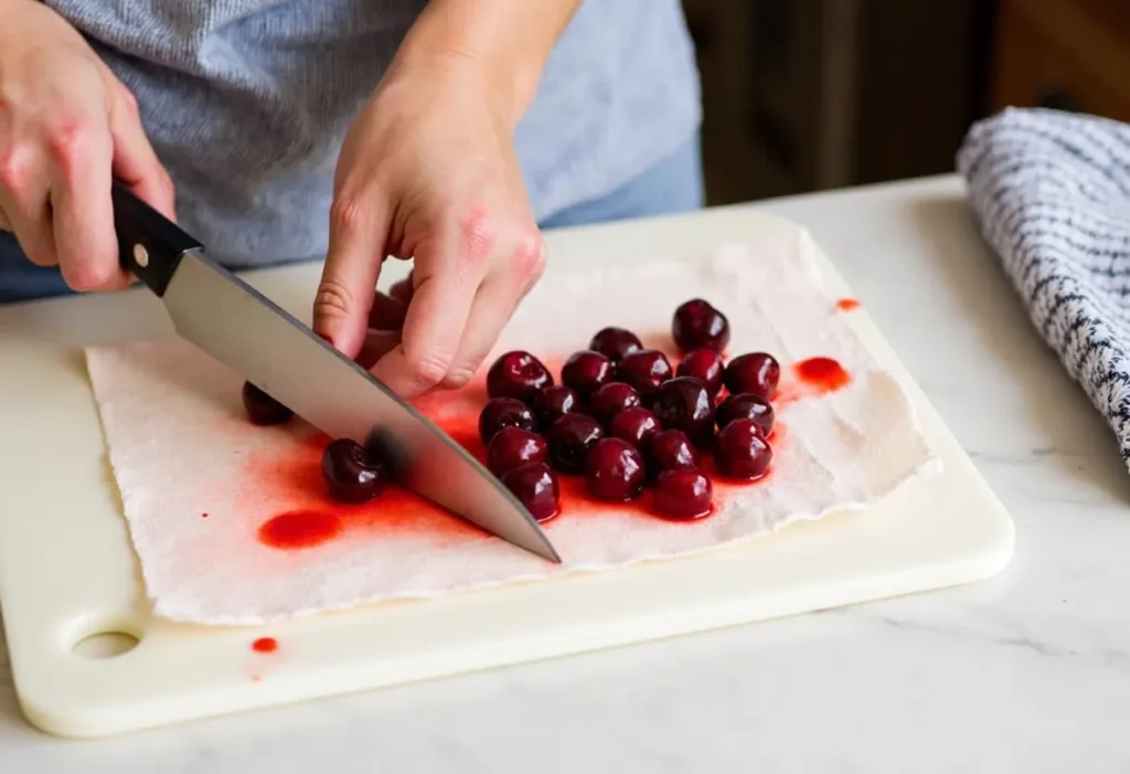 Drain and chop the cherries